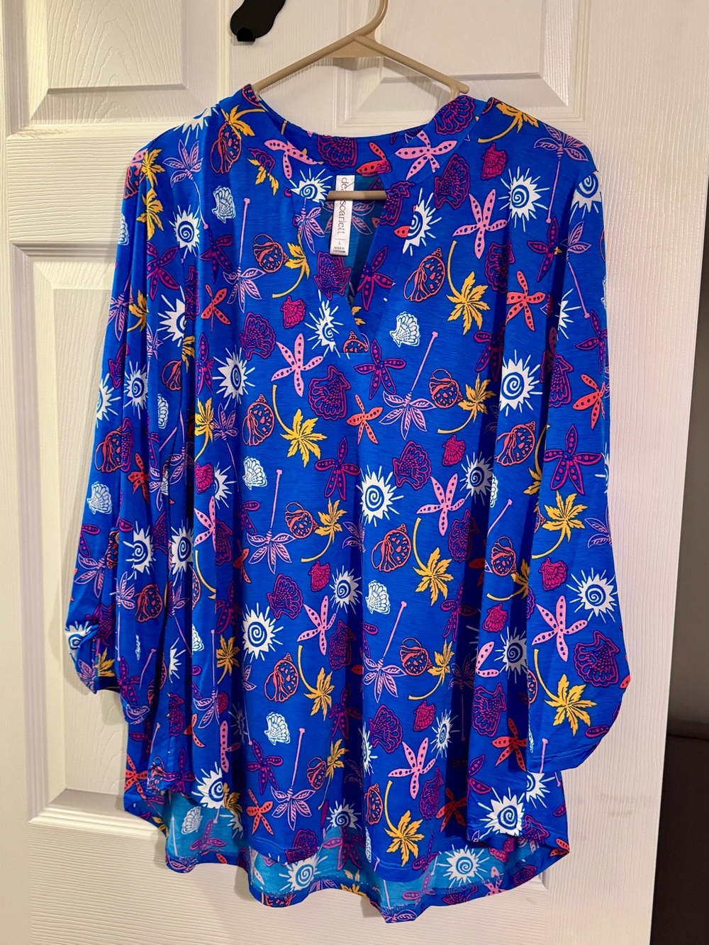 Dear Scarlett Royal Blue Floral Print Top